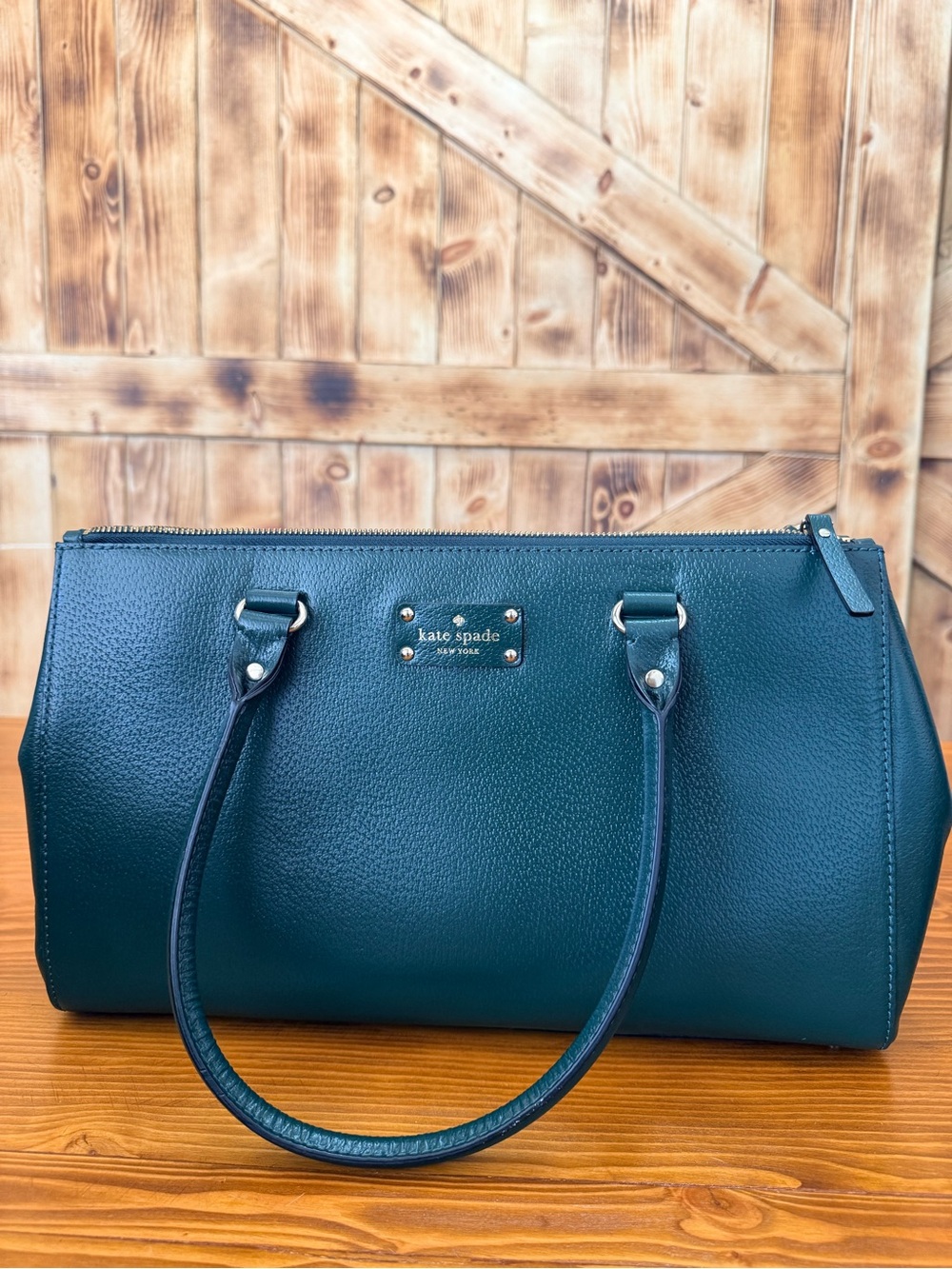 kate spade Teal Leather Satchel Handbag